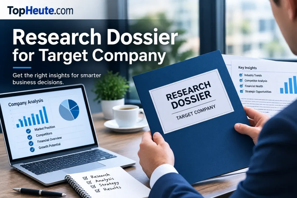research dossier for target company